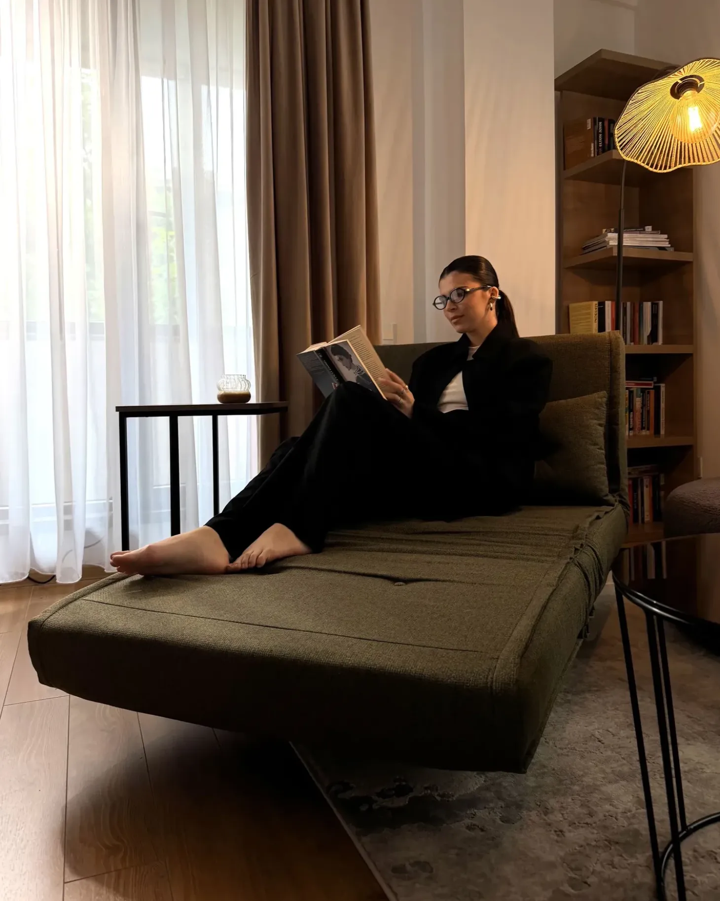 Clearance Sofa rozkładana jednoosobowa VESTFOLD Oliwkowy Sofy Z Funkcją Spania|Wszystkie Sofy