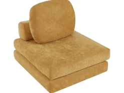 Clearance Sofa rozkładana jednoosobowa OLDEN Szenil Musztardowy Sofy Z Funkcją Spania|Wszystkie Sofy