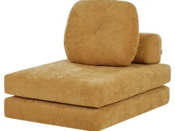 Clearance Sofa rozkładana jednoosobowa OLDEN Szenil Musztardowy Sofy Z Funkcją Spania|Wszystkie Sofy