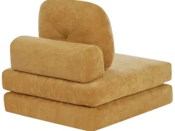 Clearance Sofa rozkładana jednoosobowa OLDEN Szenil Musztardowy Sofy Z Funkcją Spania|Wszystkie Sofy