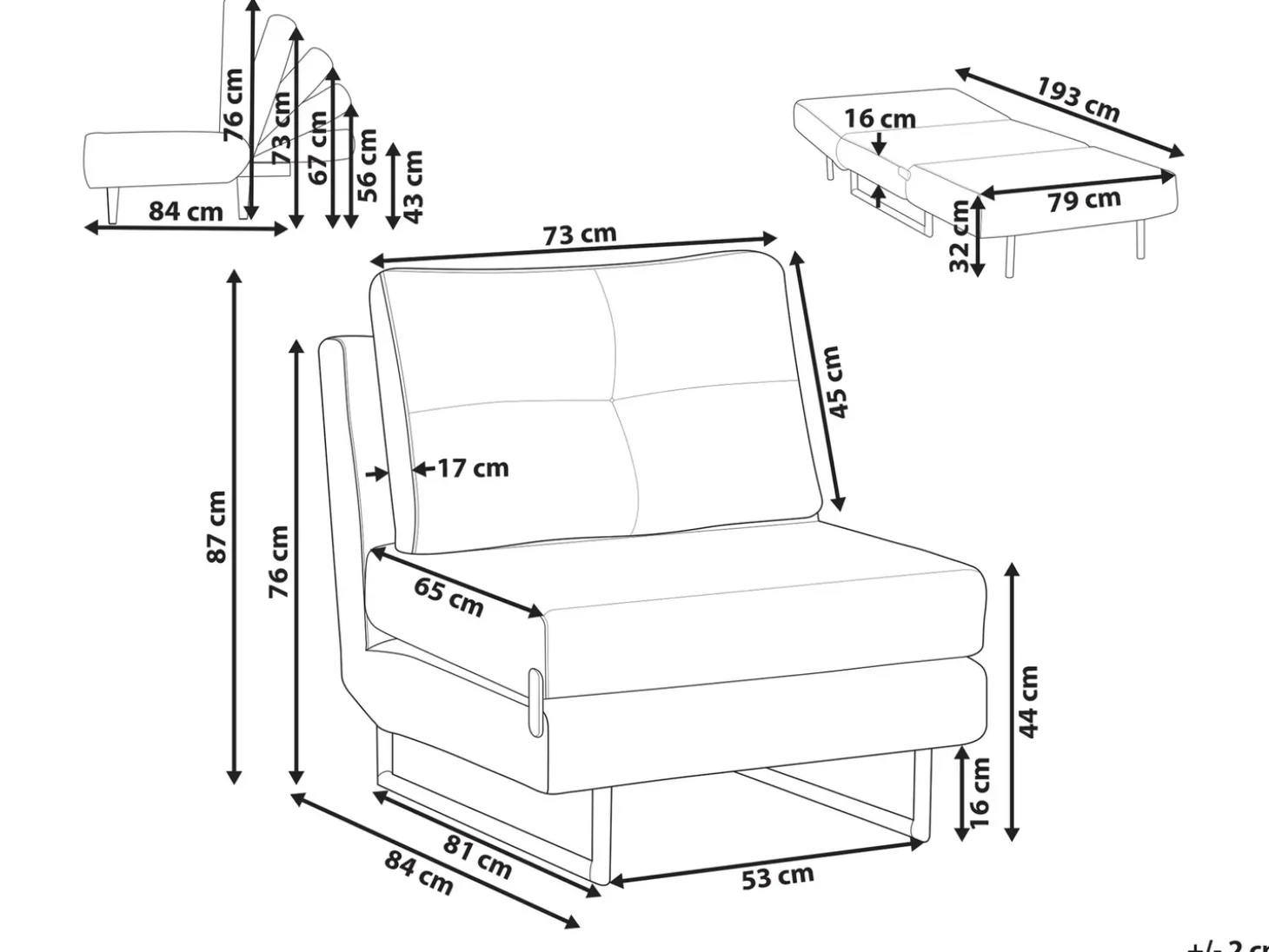 Discount Sofa rozkładana jednoosobowa JERSLEV Niebieski Sofy Z Funkcją Spania|Wszystkie Sofy