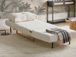 Hot Sofa rozkładana jednoosobowa JERSLEV Boucle Złamana biel Sofy Z Funkcją Spania|Wszystkie Sofy