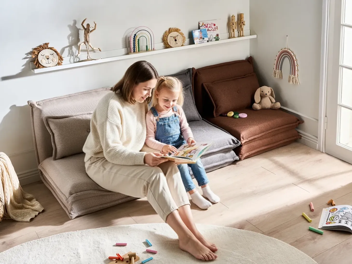 Clearance Sofa rozkładana jednoosobowa DELLEN Ciemno Dzieci Krzesła I Stoły Dziecięce|Sofy Z Funkcją Spania