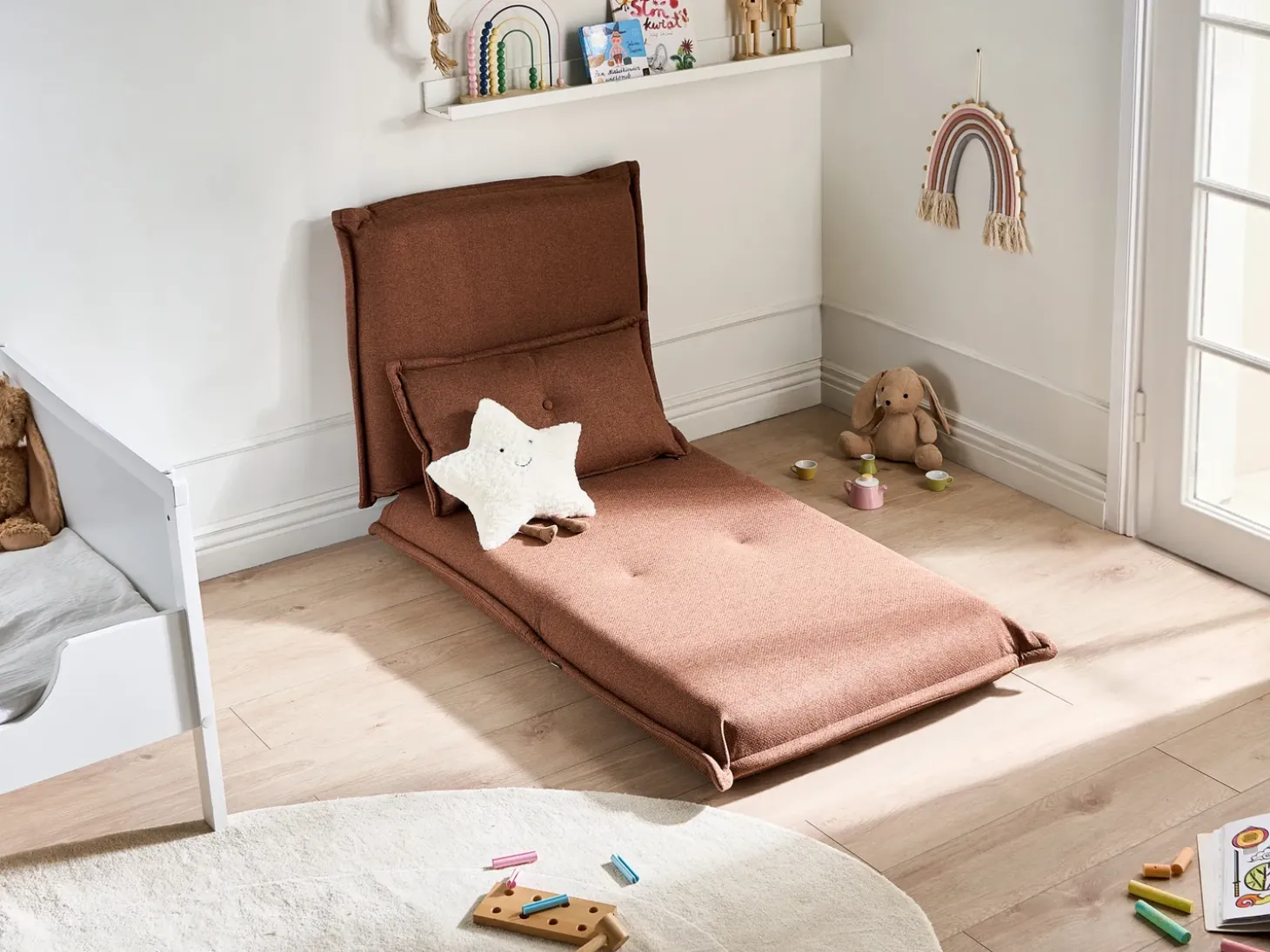 New Sofa rozkładana jednoosobowa DELLEN Dzieci Krzesła I Stoły Dziecięce|Sofy Z Funkcją Spania