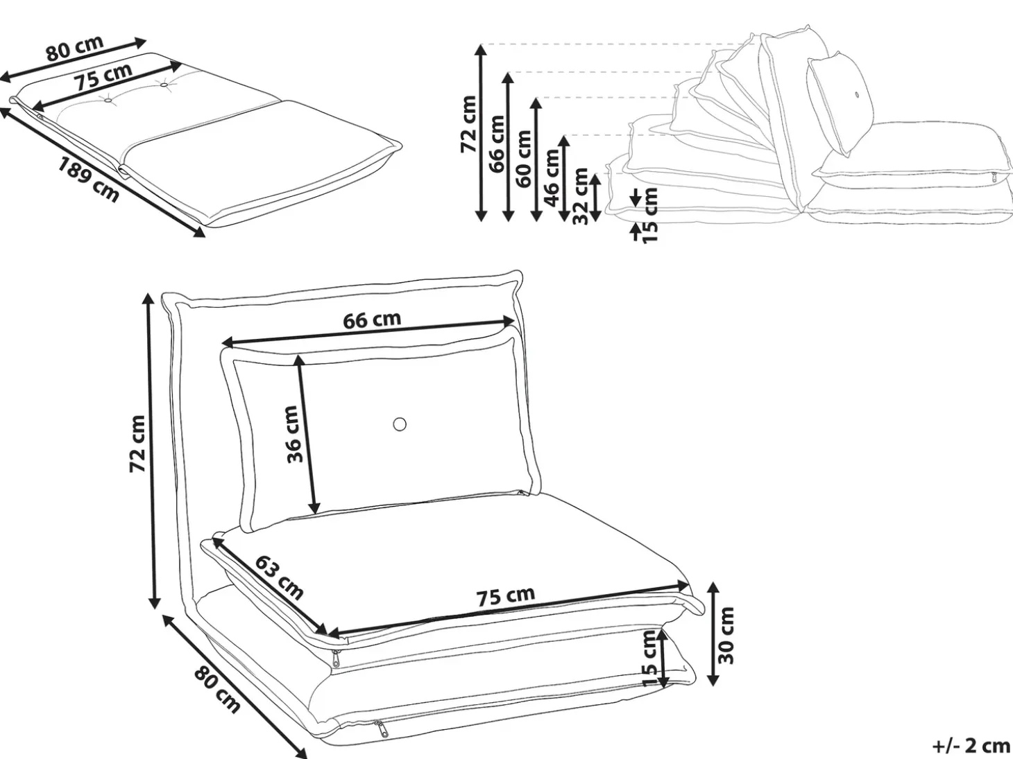 New Sofa rozkładana jednoosobowa DELLEN Złamana biel Dzieci Krzesła I Stoły Dziecięce|Sofy Z Funkcją Spania
