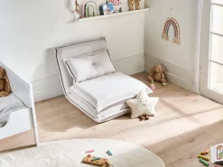 New Sofa rozkładana jednoosobowa DELLEN Złamana biel Dzieci Krzesła I Stoły Dziecięce|Sofy Z Funkcją Spania