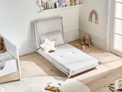New Sofa rozkładana jednoosobowa DELLEN Złamana biel Dzieci Krzesła I Stoły Dziecięce|Sofy Z Funkcją Spania