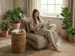 Outlet Sofa rozkładana jednoosobowa LYSEKIL Sztruks Jasno Dzieci Krzesła I Stoły Dziecięce|Sofy Z Funkcją Spania