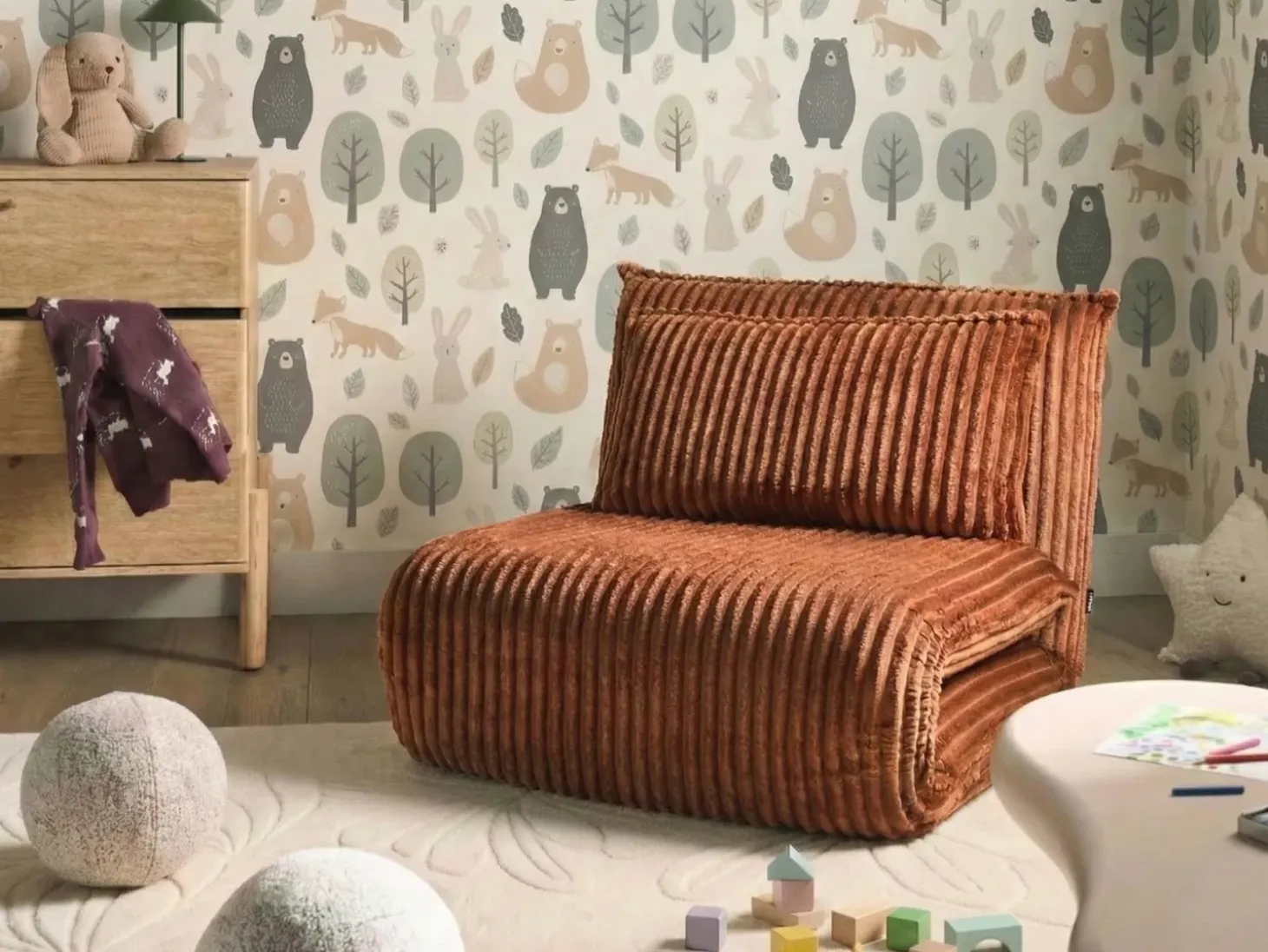 Sale Sofa rozkładana jednoosobowa LYSEKIL Sztruks Złoty brąz Dzieci Krzesła I Stoły Dziecięce|Sofy Z Funkcją Spania