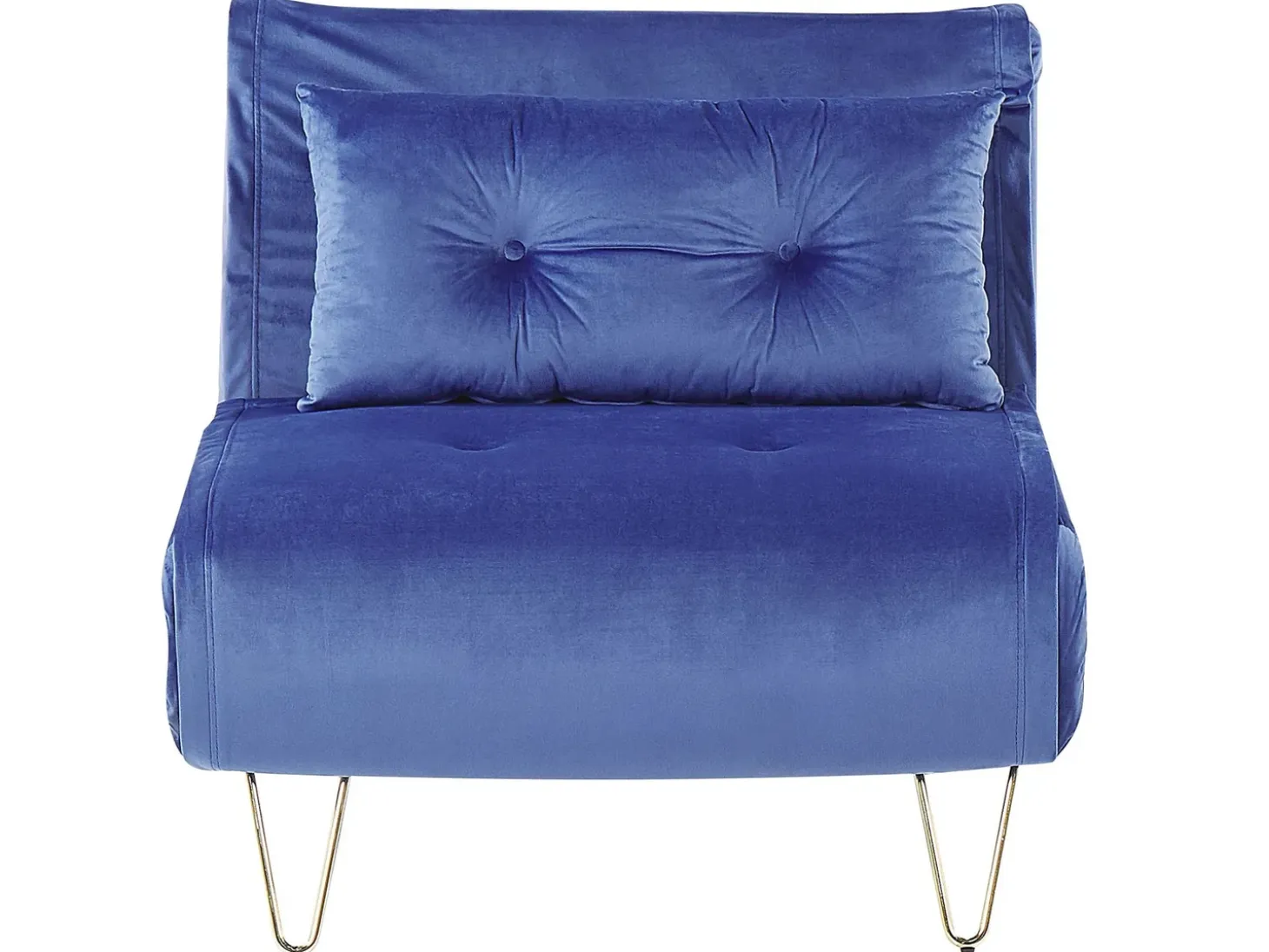 Outlet Sofa rozkładana jednoosobowa VESTFOLD Welur Granatowy Sofy Z Funkcją Spania|Wszystkie Sofy