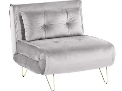 Best Sofa rozkładana jednoosobowa VESTFOLD Welur Szary Sofy Z Funkcją Spania|Wszystkie Sofy