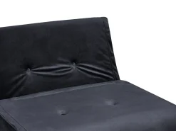 Sofa rozkładana jednoosobowa VESTFOLD Welur Czarny Sofy Z Funkcją Spania|Wszystkie Sofy