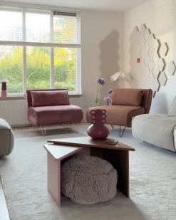 Sale Sofa rozkładana jednoosobowa VESTFOLD Welur Różowy Sofy Z Funkcją Spania|Wszystkie Sofy