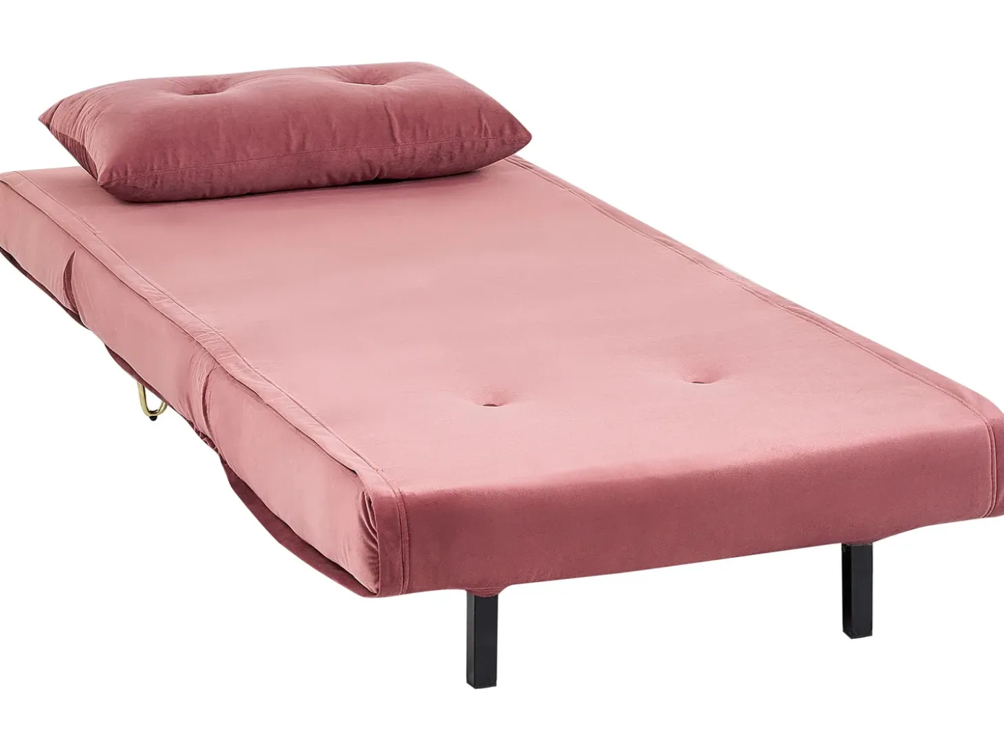Sale Sofa rozkładana jednoosobowa VESTFOLD Welur Różowy Sofy Z Funkcją Spania|Wszystkie Sofy