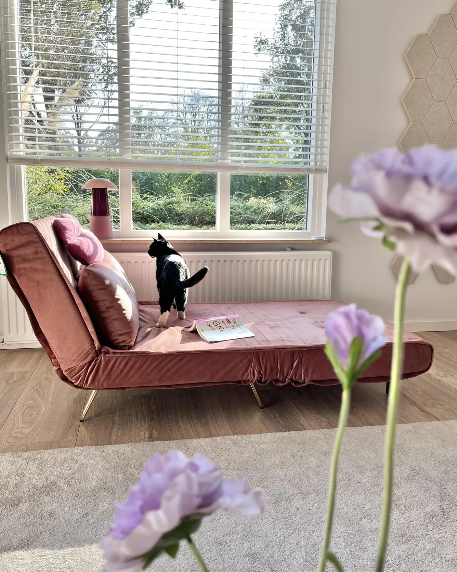 Sale Sofa rozkładana jednoosobowa VESTFOLD Welur Różowy Sofy Z Funkcją Spania|Wszystkie Sofy