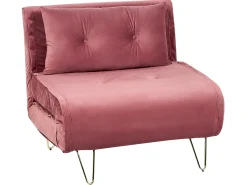 Sale Sofa rozkładana jednoosobowa VESTFOLD Welur Różowy Sofy Z Funkcją Spania|Wszystkie Sofy