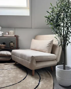 Online Sofa rozkładana jednoosobowa SETTEN Welur Jasnobeżowy Dzieci Sofy Z Funkcją Spania|Wszystkie Sofy