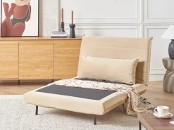Best Sofa rozkładana jednoosobowa SETTEN Welur Piaskowy Dzieci Sofy Z Funkcją Spania|Wszystkie Sofy