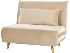 Best Sofa rozkładana jednoosobowa SETTEN Welur Piaskowy Dzieci Sofy Z Funkcją Spania|Wszystkie Sofy