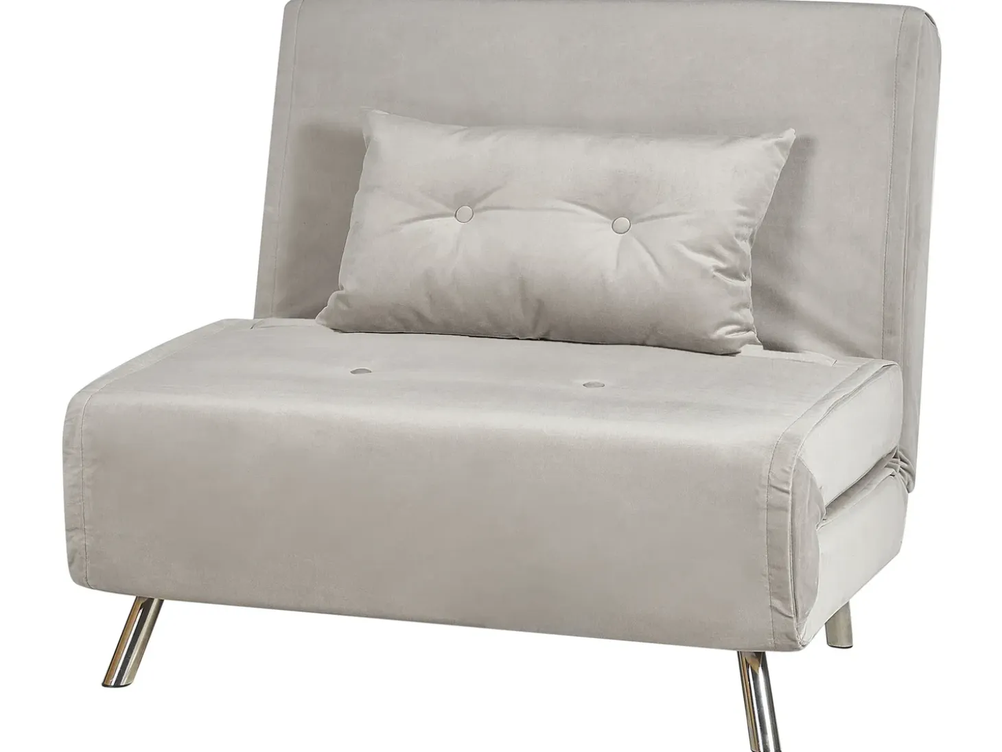 New Sofa rozkładana jednoosobowa FARRIS Welur Jasnoszary Dzieci Sofy Z Funkcją Spania|Wszystkie Sofy