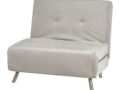 New Sofa rozkładana jednoosobowa FARRIS Welur Jasnoszary Dzieci Sofy Z Funkcją Spania|Wszystkie Sofy