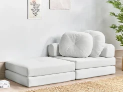 Discount Sofa rozkładana jednoosobowa OLDEN Sztruks Złamana biel Sofy Z Funkcją Spania|Wszystkie Sofy