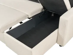 Sofa rozkładana w kształcie U dla 5 osób SOMMEN Jasnobeżowy ze schowkiem
