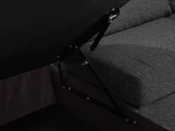 Sofa rozkładana w kształcie U dla 5 osób KARRABO Ciemnoszary ze schowkiem