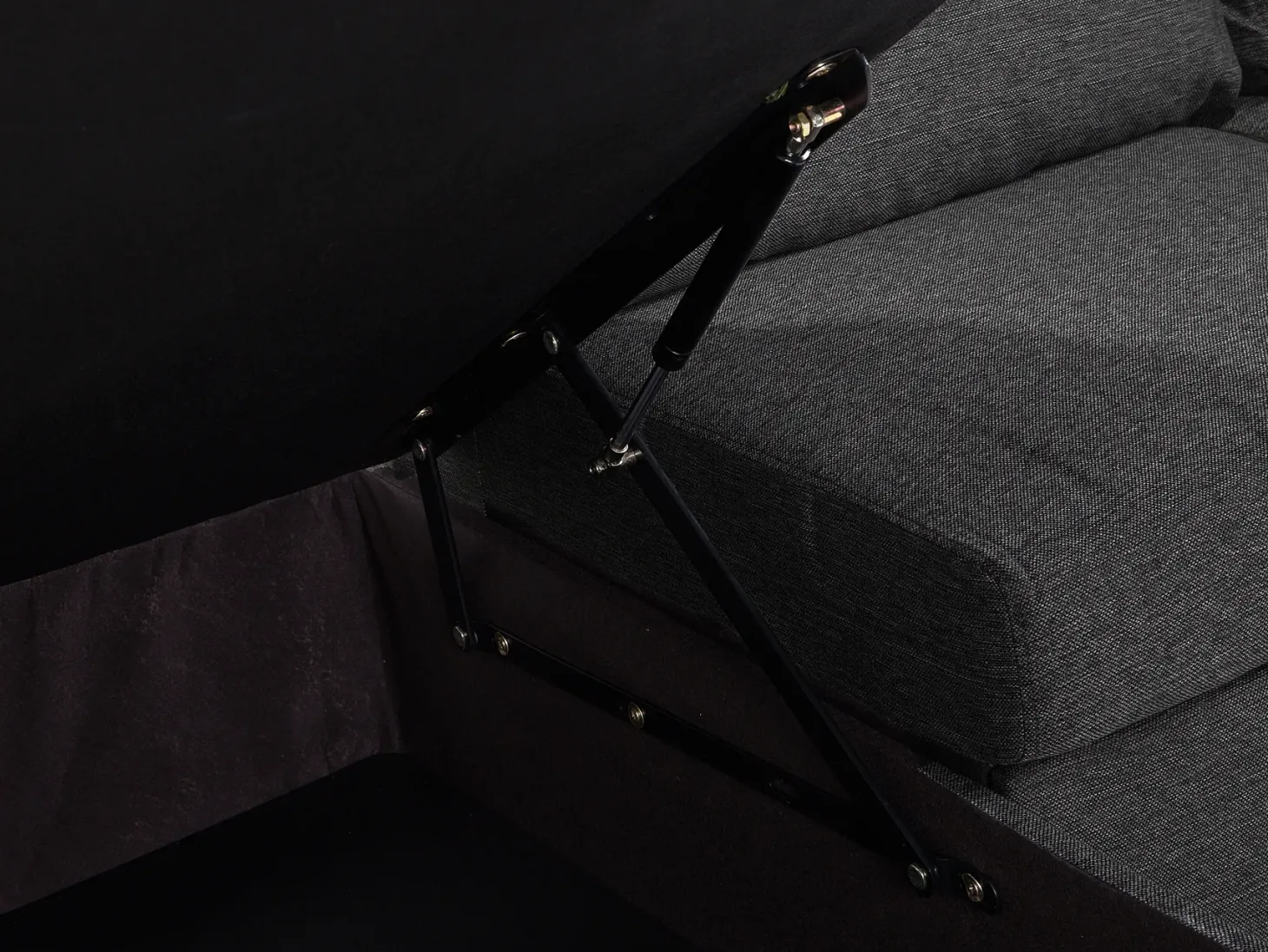 Sofa rozkładana w kształcie U dla 5 osób KARRABO Ciemnoszary ze schowkiem