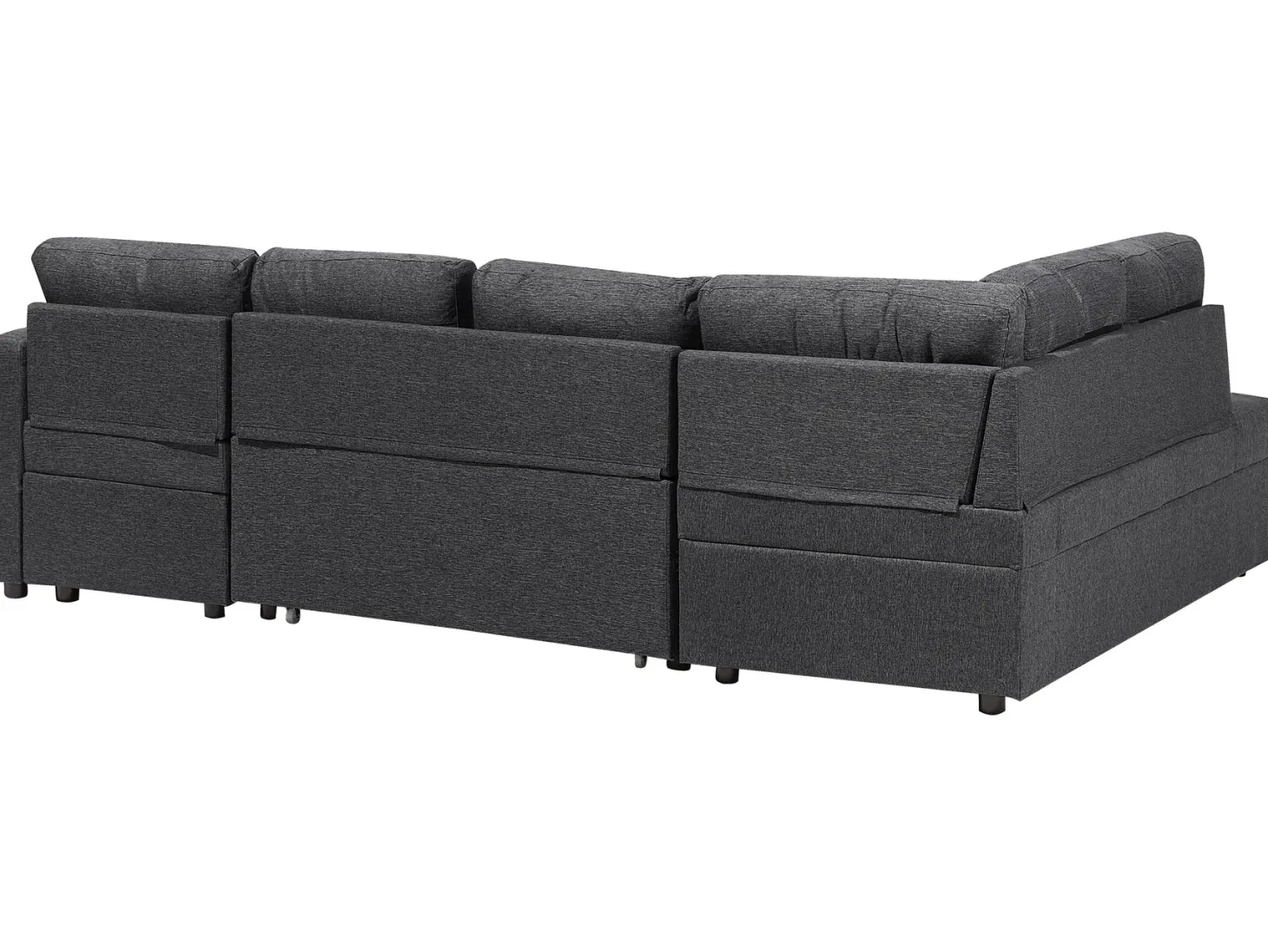 Sofa rozkładana w kształcie U dla 5 osób KARRABO Ciemnoszary ze schowkiem
