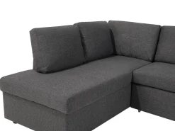Sofa rozkładana w kształcie U dla 5 osób KARRABO Ciemnoszary ze schowkiem