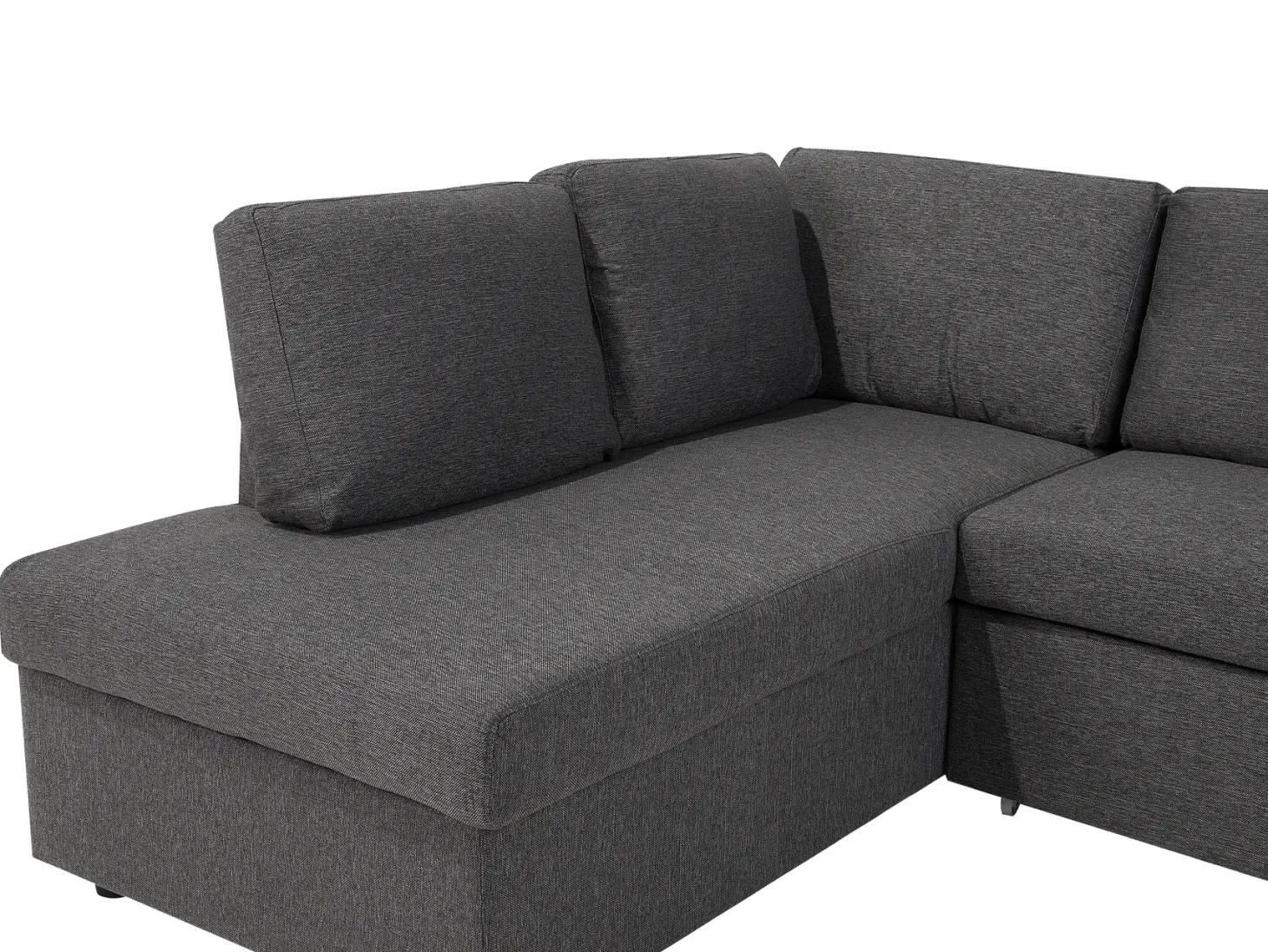 Sofa rozkładana w kształcie U dla 5 osób KARRABO Ciemnoszary ze schowkiem