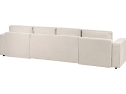 Sofa rozkładana w kształcie U dla 4 osób VATNE Jasnobeżowy ze schowkiem