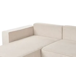 Sofa rozkładana w kształcie U dla 4 osób VATNE Jasnobeżowy ze schowkiem