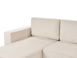 Sofa rozkładana w kształcie U dla 4 osób VATNE Jasnobeżowy ze schowkiem