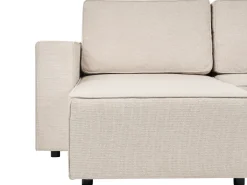 Sofa rozkładana w kształcie U dla 4 osób VATNE Jasnobeżowy ze schowkiem