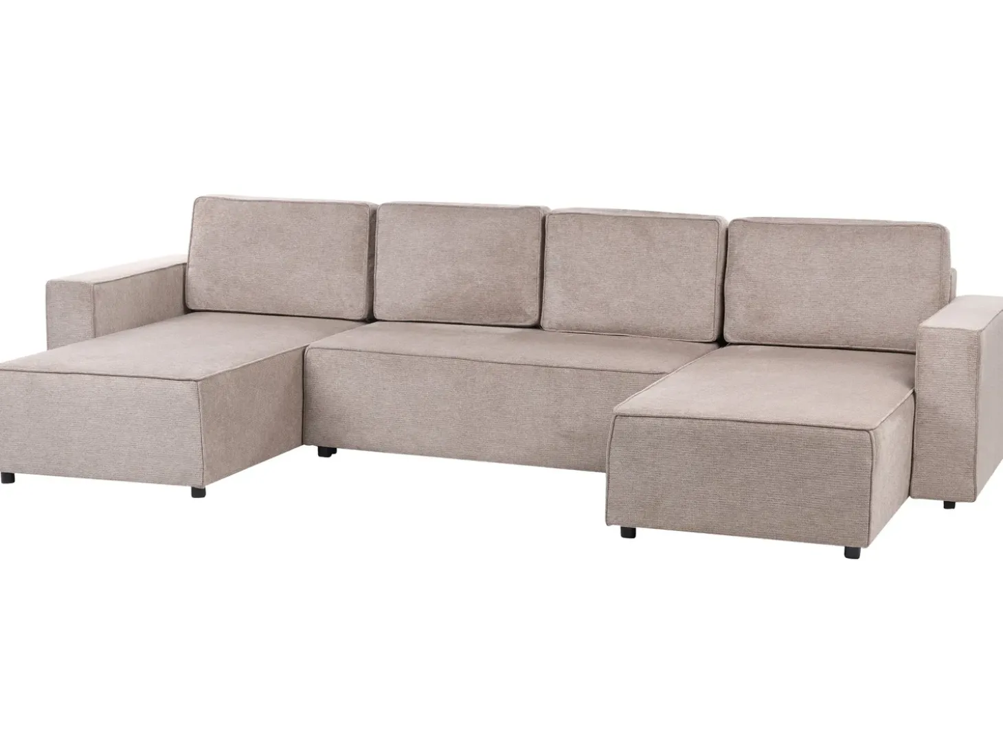 Sofa rozkładana w kształcie U dla 4 osób VATNE Jasnobrązowy ze schowkiem