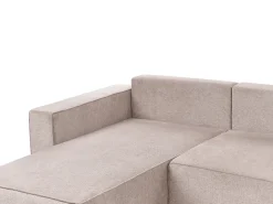 Sofa rozkładana w kształcie U dla 4 osób VATNE Jasnobrązowy ze schowkiem