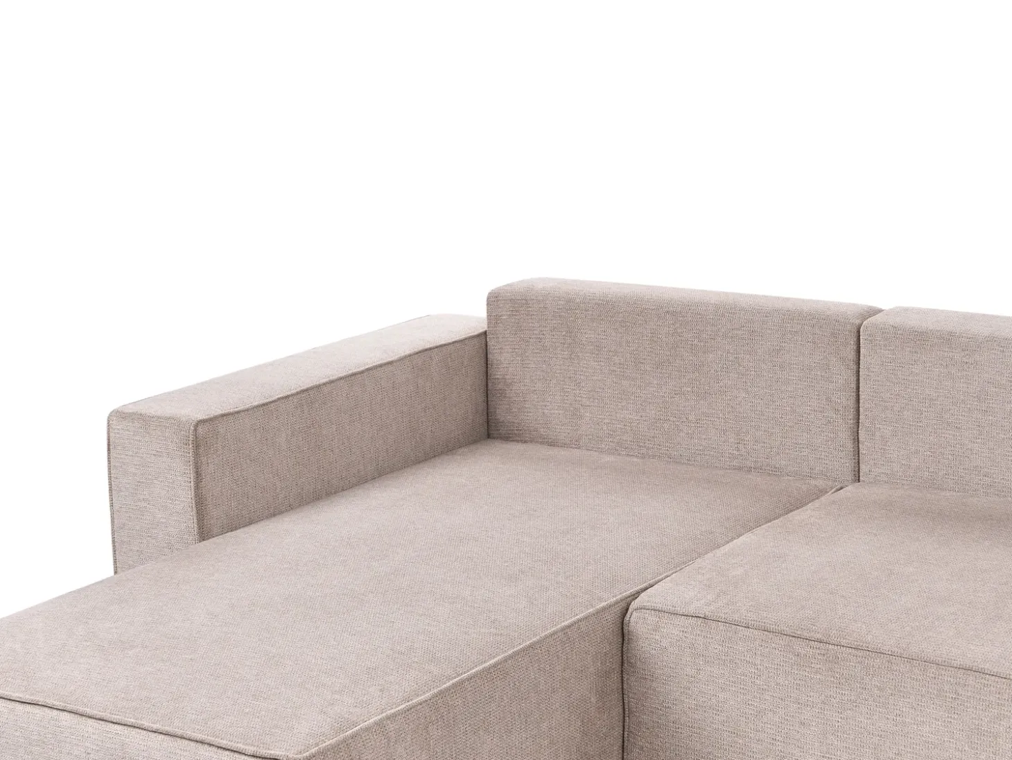 Sofa rozkładana w kształcie U dla 4 osób VATNE Jasnobrązowy ze schowkiem