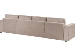 Sofa rozkładana w kształcie U dla 4 osób VATNE Jasnobrązowy ze schowkiem