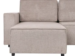 Sofa rozkładana w kształcie U dla 4 osób VATNE Jasnobrązowy ze schowkiem