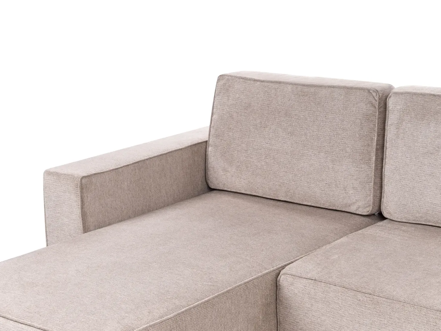 Sofa rozkładana w kształcie U dla 4 osób VATNE Jasnobrązowy ze schowkiem