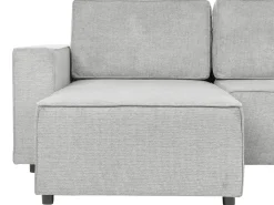 Sofa rozkładana w kształcie U dla 4 osób VATNE Jasnoszary ze schowkiem
