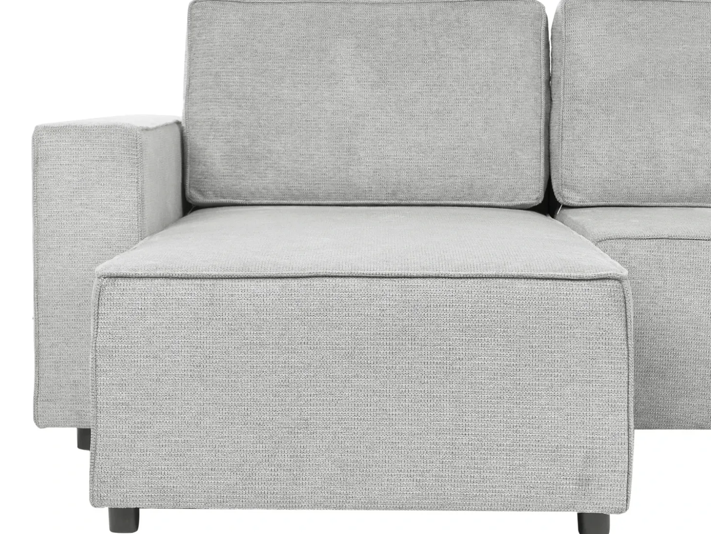 Sofa rozkładana w kształcie U dla 4 osób VATNE Jasnoszary ze schowkiem