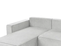 Sofa rozkładana w kształcie U dla 4 osób VATNE Jasnoszary ze schowkiem
