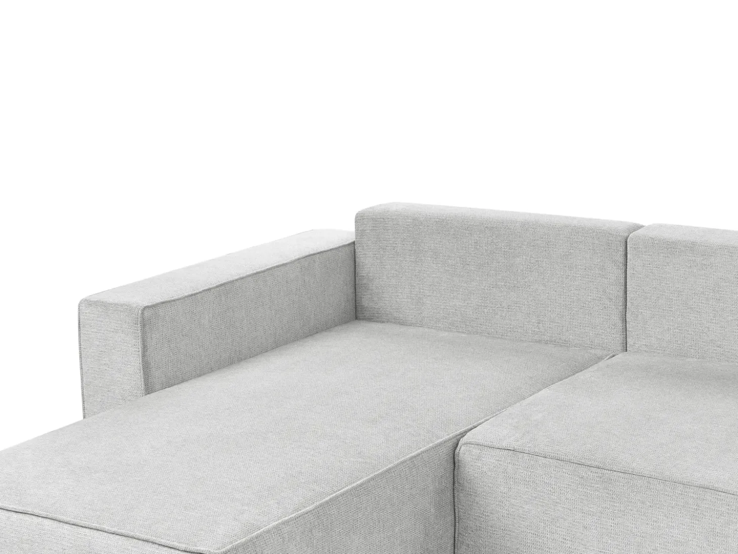 Sofa rozkładana w kształcie U dla 4 osób VATNE Jasnoszary ze schowkiem