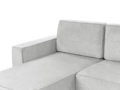 Sofa rozkładana w kształcie U dla 4 osób VATNE Jasnoszary ze schowkiem