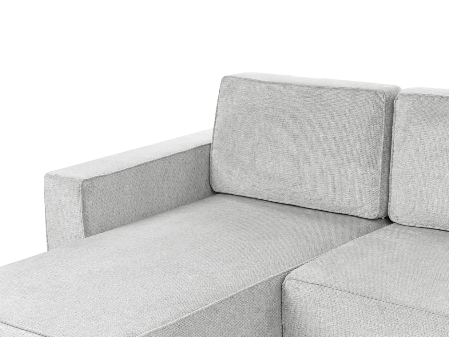 Sofa rozkładana w kształcie U dla 4 osób VATNE Jasnoszary ze schowkiem