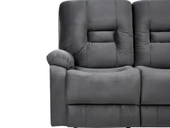 New Sofa z elektryczną funkcją relaksu dla 3 osób BERGEN Welur Ciemno Sofy Tapicerowane|Kolekcje Sof