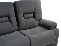 New Sofa z elektryczną funkcją relaksu dla 3 osób BERGEN Welur Ciemno Sofy Tapicerowane|Kolekcje Sof
